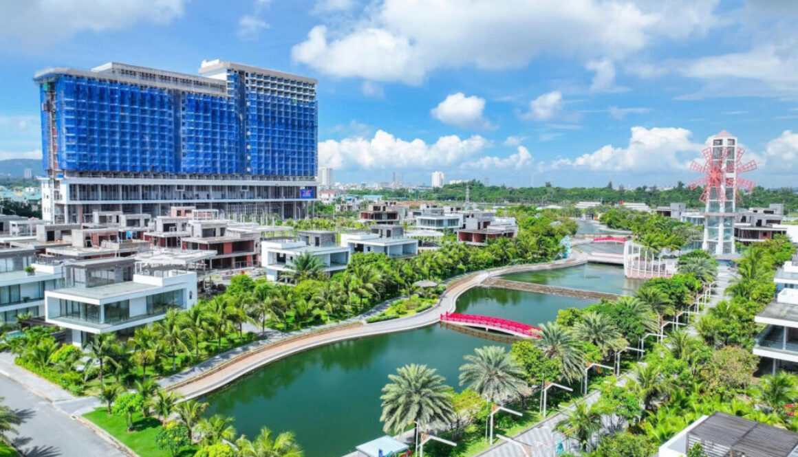 La trame verte-bleue du Design Biophilique au Beachclub du The Maris Vung Tau