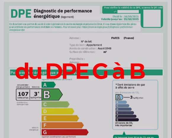 Renovation energetique - du DPE G a B